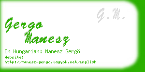 gergo manesz business card