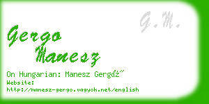 gergo manesz business card